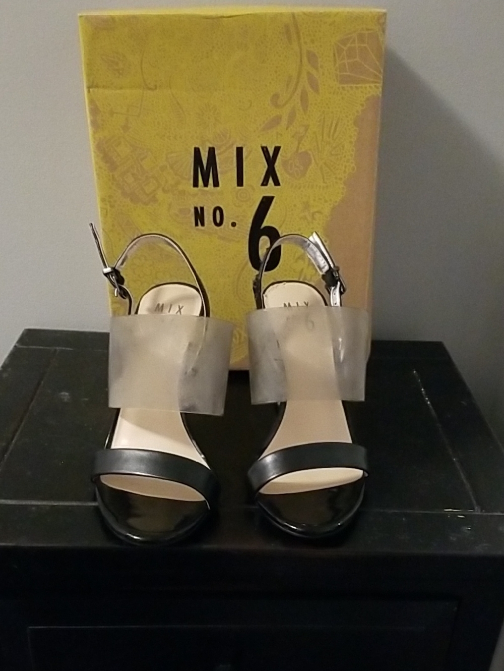 Mix No. 6 Black Sandal with Translucent Strap Accent